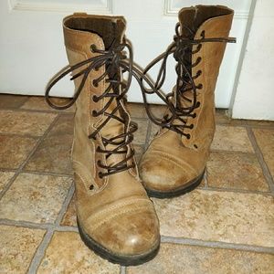 Military style Aldo combat Beige Brown Tan Boots